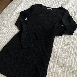 Reformation "Radford" Black Sparkle Mini Dress